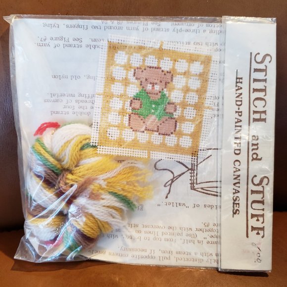 Stitch and Stuff Embroidery Ornament Kit - Teddy Bear - Green Shirt - Picture 6 of 7